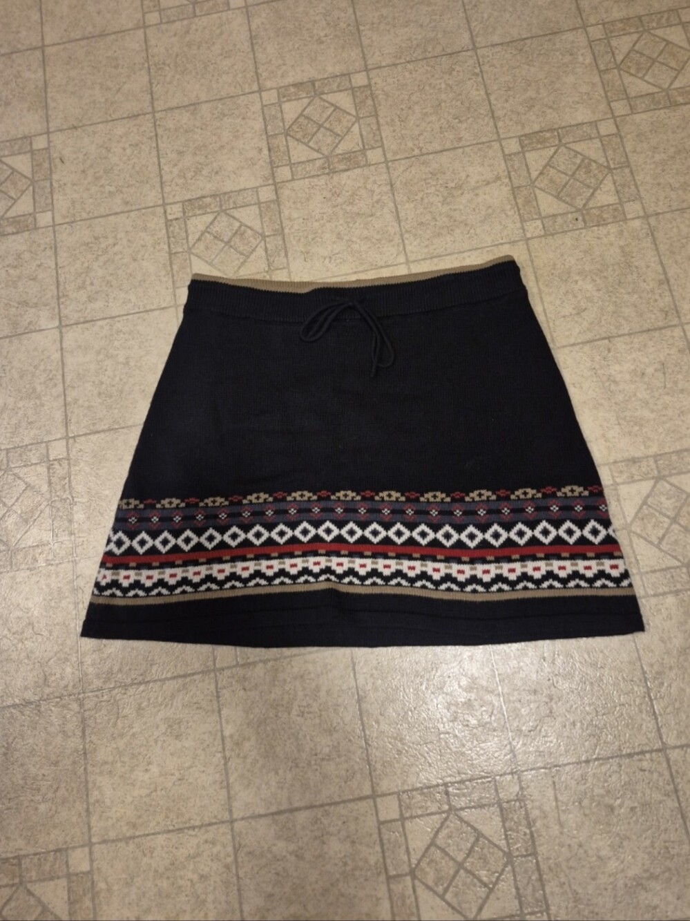 Athleta Black Knit A-Line Skirt Size L